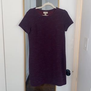 LOFT Outlet Marled Burgundy Shift Dress Size S